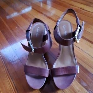 Calvin Klein wedge heel sanders